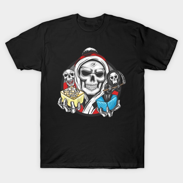 skull santa claus bring skull grim reaper gift christmas T-Shirt by windhamshop